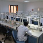 Second year BMS faculty students conduct their practical Dental Anatomy exam