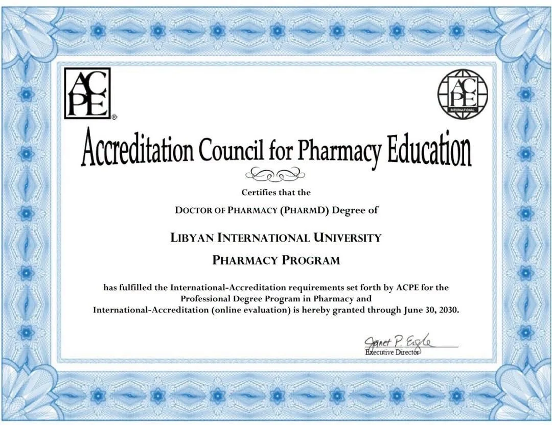 And This is a New Achievement: Renewal of the American Accreditation for the Doctor of Pharmacy Program